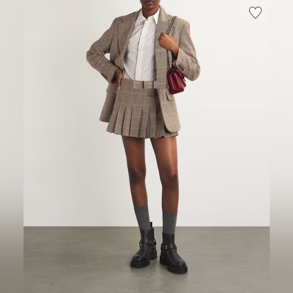 Maje Prince of Wales Mini skirt in Brown Size 36
